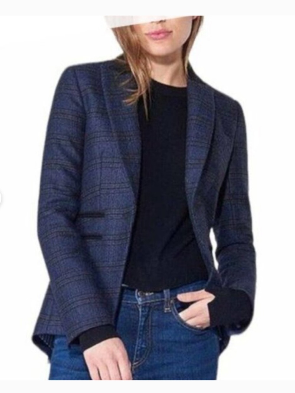 Veronica Beard Gia Dickey Plaid Blazer Size 12 Virgin Wool Made in USA